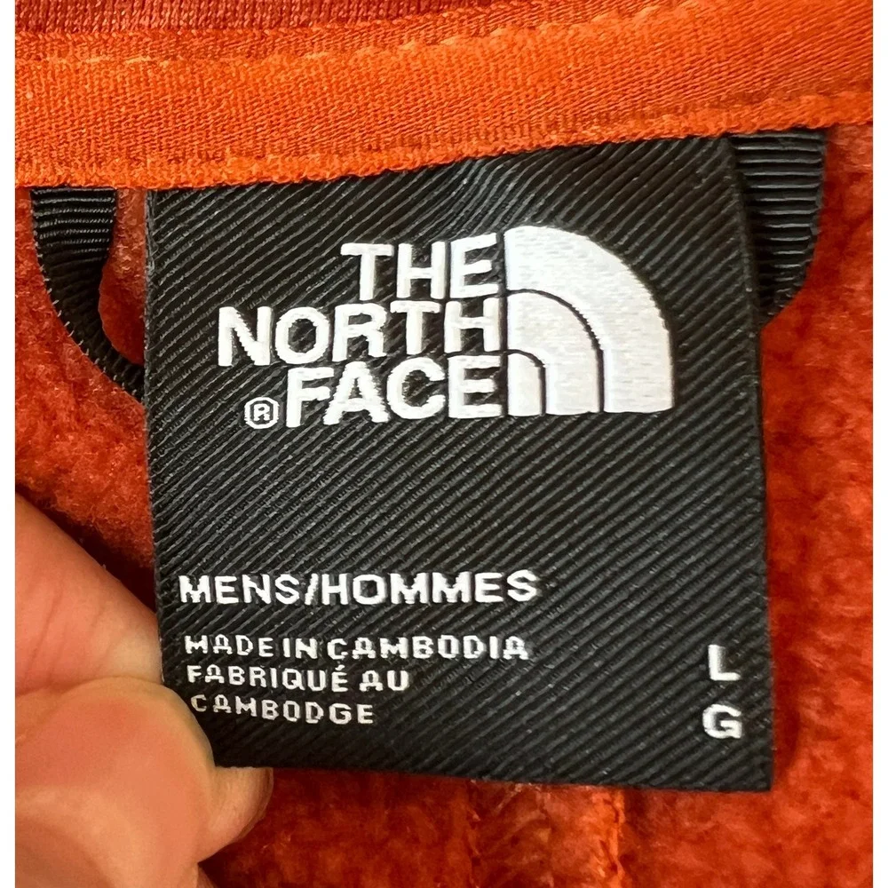 The North Face Men's L Crest Full Zip Fleece Jacket Burnt Orange Cozy Outdoors